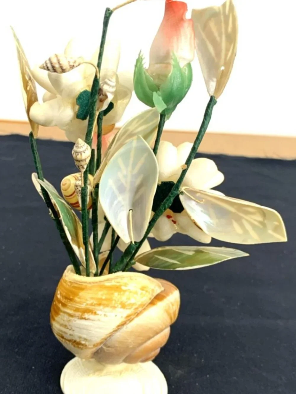 Seashell Flower Bouquet Table Top Hand made 8